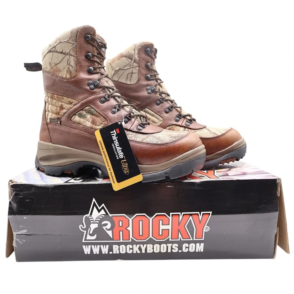 Rocky ErgoTuff Hunting Boots Mens 10.5M Camo Waterproof Insulated NIB